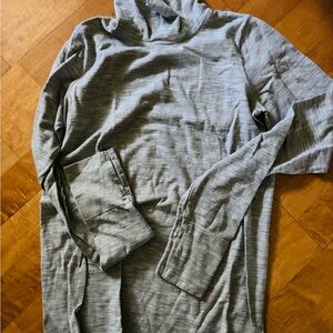 Athleta galaxy gray wool-blend mock turtleneck Long Sleeve Top